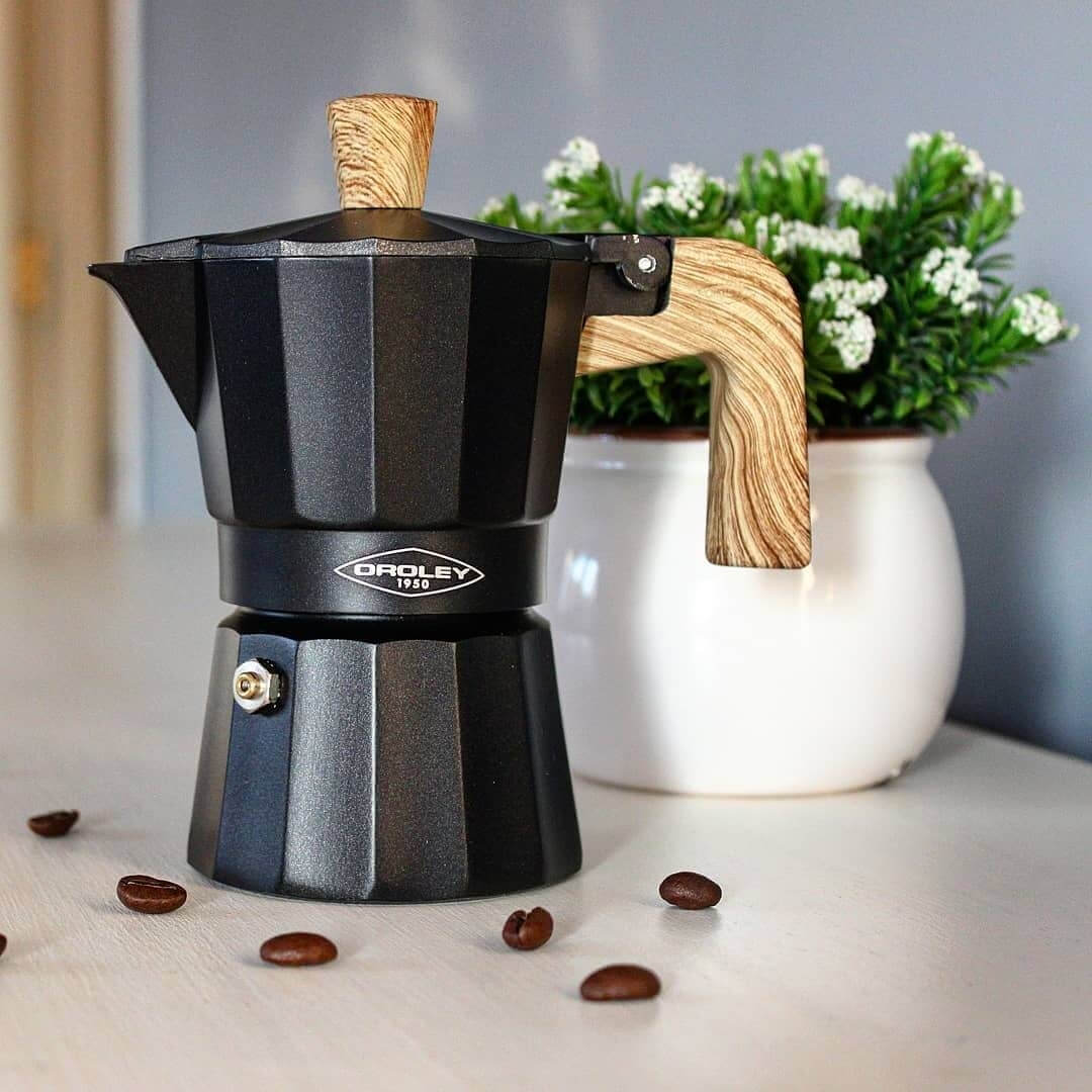 Cafetera Italiana mango madera